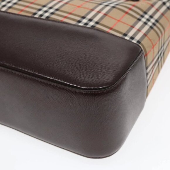 BURBERRY Nova Check Tote Bag Canvas Beige Auth am6828AV - Picture 10 of 15